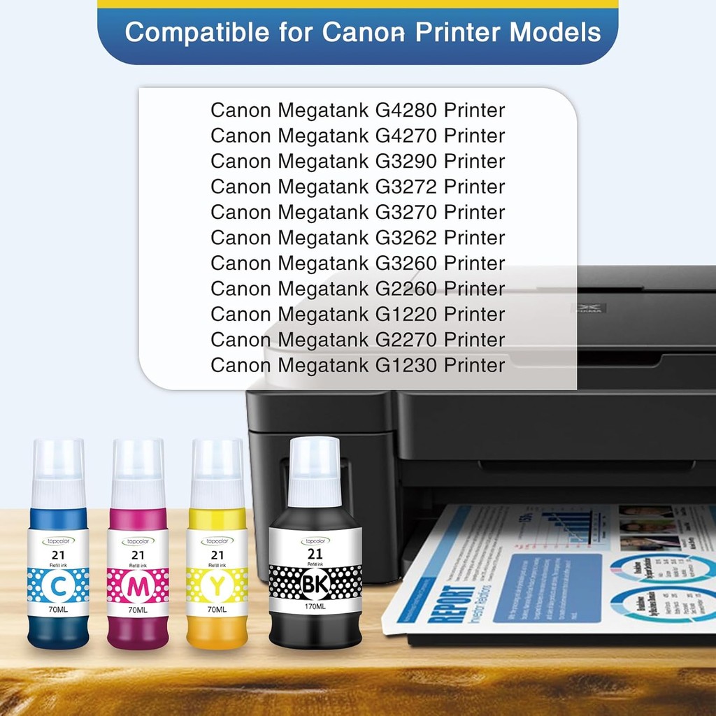 GI-21 G3270 G3260 ขวดหมึกสําหรับ Canon 21 GI-21 GI21 ขวดเติมหมึกชุด,ใช้งานร่วมกับ Canon MegaTank G32