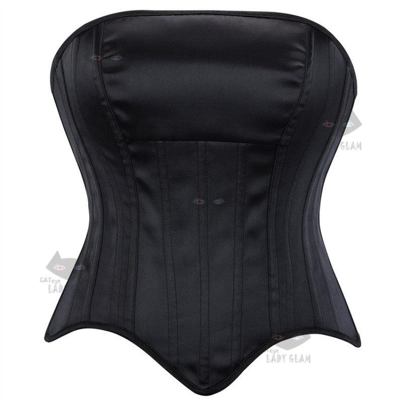 CATeye03145 LadyGlam Gorgeous Elegant Corset, Luxury Satin Cinching Corset with Boning & Back Lacing