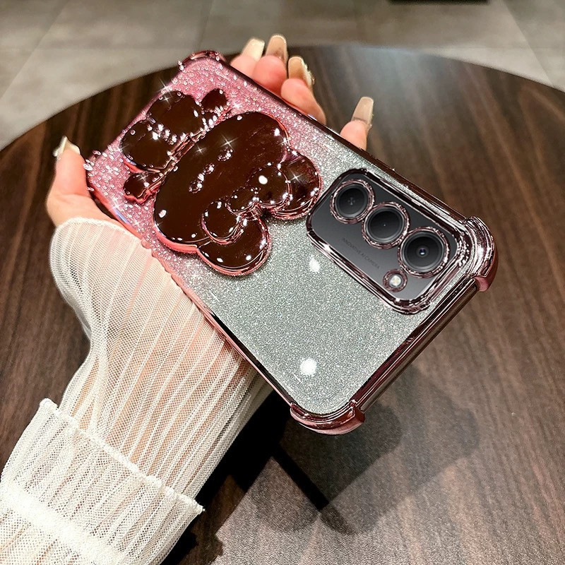 ปลอกสมาร์ทโฟนสําหรับ Xiaomi Redmi 15 15C Redmi15 Redmi15C 4G 5G Glitter เคสโทรศัพท์น่ารัก 3D กระต่าย