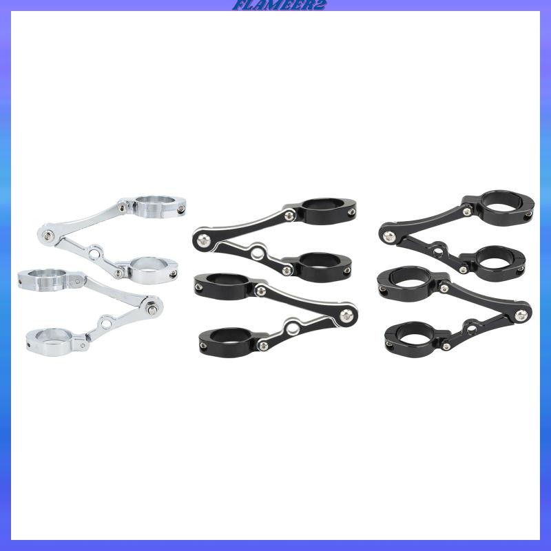 [Flameer2] รถจักรยานยนต์ไฟหน้าวงเล็บ Mount Clamp ปรับส้อมสําหรับ 39-41 มม.Cruiser Cafe Racer Chopper