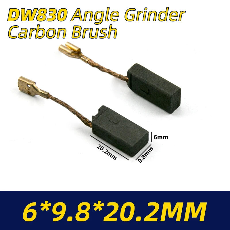 DW830 แปรงคาร์บอนเหมาะสําหรับเครื่องบดมุม DW830 อุปกรณ์เสริมเครื่องมือไฟฟ้า 6X9.8X20.2 มม.