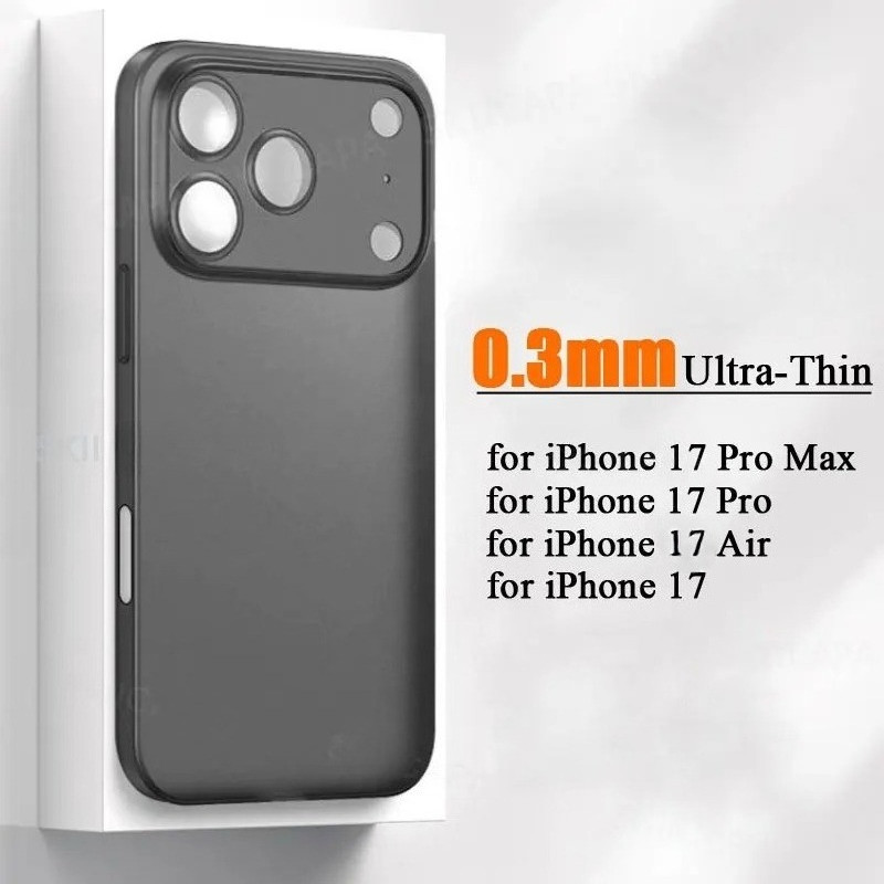 0.3 มม.Ultra Thin Frostedกันกระแทกเคสโทรศัพท์สําหรับiPhone 17 Pro Max Iphone Airโปร่งแสงMatte Soft PPสําหรับiPhone17 Pro