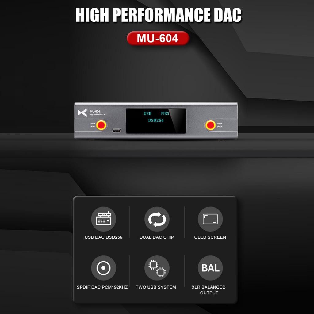 XDUOO MU-604 ประสิทธิภาพสูง DAC Digital Decoding Decoder Preamp Decoder ES9018K2M X2 USB Chip Optica