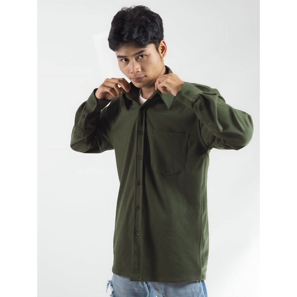 KEMEJA เสื้อเชิ้ต Lacoste สีพื้นผู้ชาย ไซส์ M-XL