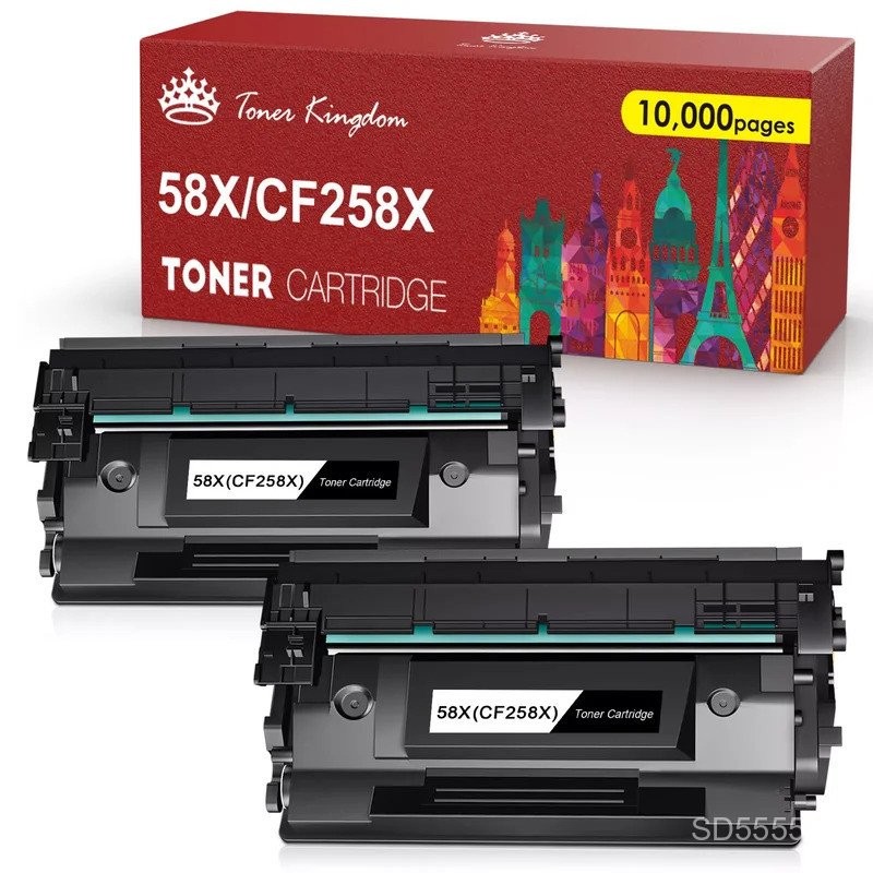 2PK ตลับหมึกสําหรับ HP CF258X LaserJet M404dw MFP M428fdw M428fdn ไม่มีชิป