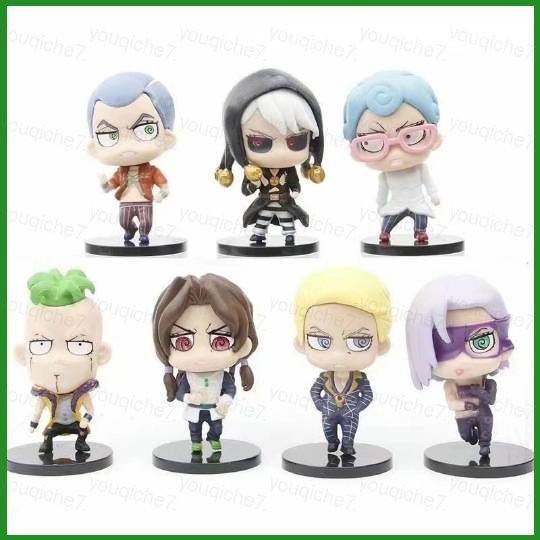 SY 7pcs JoJos Bizarre Adventure Action Figure Hitman ทีม Risotto Nero Ghiacio Illuso Pesci ตุ๊กตาของ