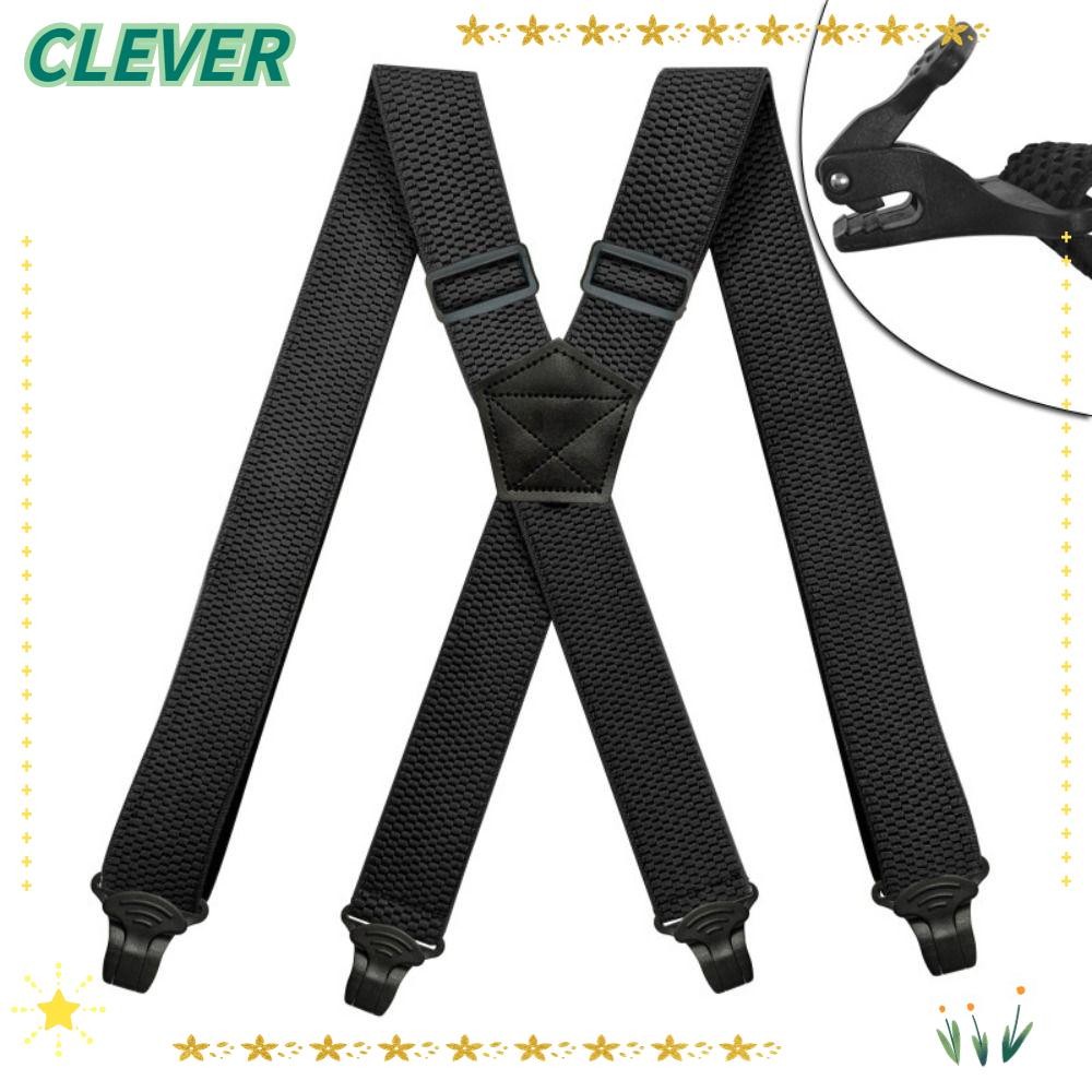 CLEVER วงเล็บยืดหยุ่น Suspenders กว้าง 3.8 ซม., ออกแบบVintage สำหรับกางเกงสายรัดเข็มขัด ทั้งผู้ชายและผู้หญิง