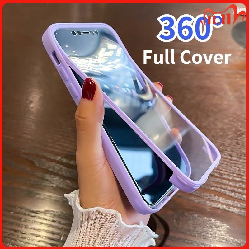 [HOT] เคสใส 360 องศา + ฟิล์มกันรอยหน้าจอ + เคสด้านหลัง แบบด้าน สําหรับ VIVO Y20 V2026 V2028 V2029 V2