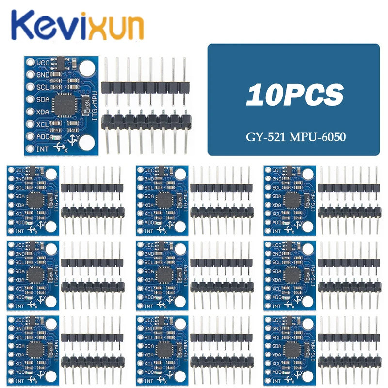 10pcs GY521 GY-521 MPU6050 MPU-6050 IIC I2C อินเทอร์เฟซ 3 แกน Analog Gyroscope Sensor Accelerometer 