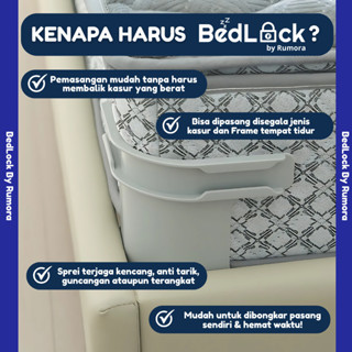 BedLock ANTI-Slide ผ้าปูที่นอนคลิป 4 ชิ้น | Zlumber Lock อิน…