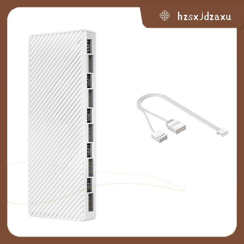 hzsxjdzaxuARGB/PWM Hub Dual 10 พอร์ตขยาย ARGB Controller 2 in 1 พัดลม HUB Adapter สําหรับกรณีพัดลม B
