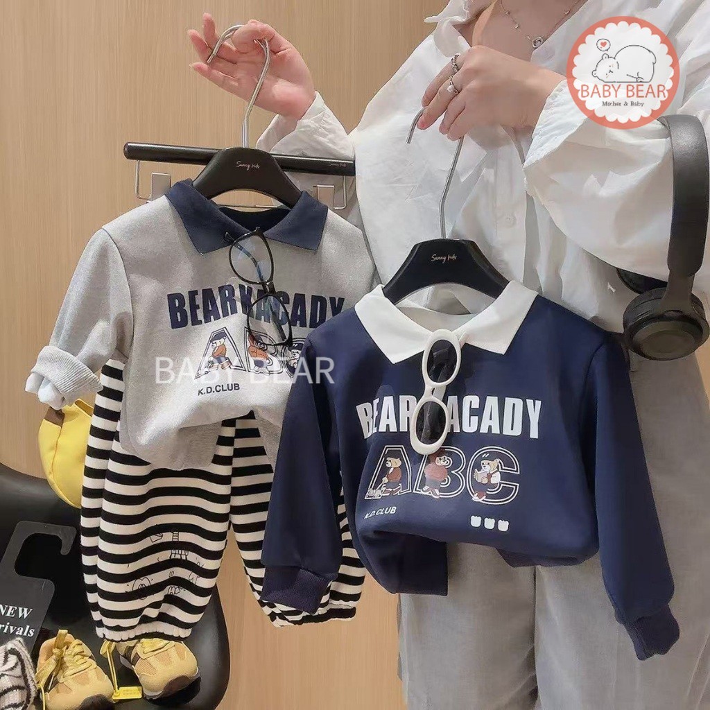 เสื้อแขนยาวเด็ก  เสื้อโปโลแขนยาว สเวตเตอร์สำหรับเด็กผู้ชาย