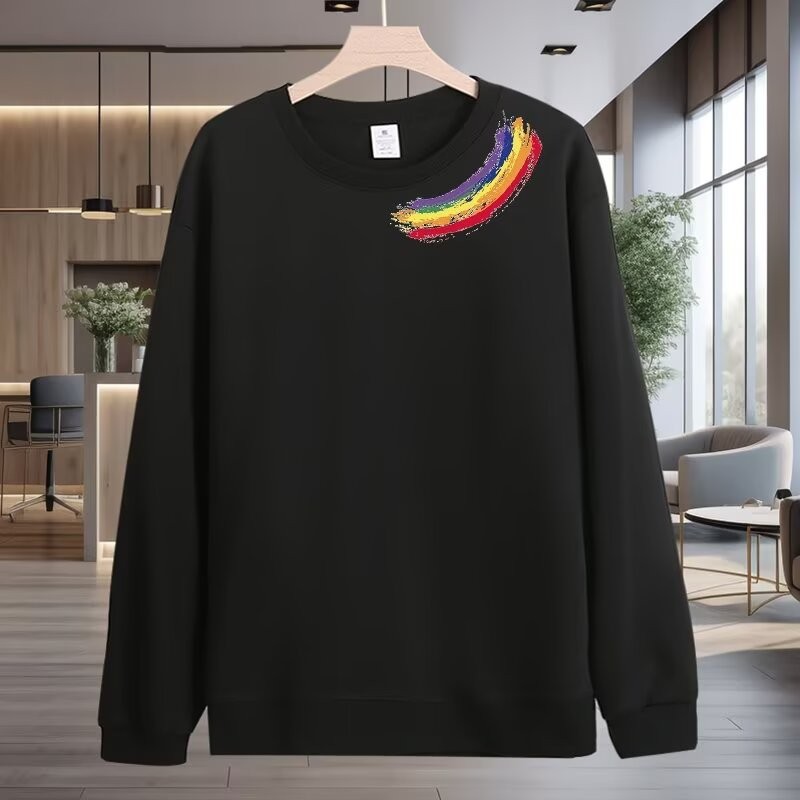 เสื้อกันหนาวผู้ชายเกาหลีChicnewอินเทรนด์Top 2025 สไตล์ใหม่หลวมรอบคอ23พิมพ์COD2024ฤดูใบไม้ร่วงฤดูหนาว