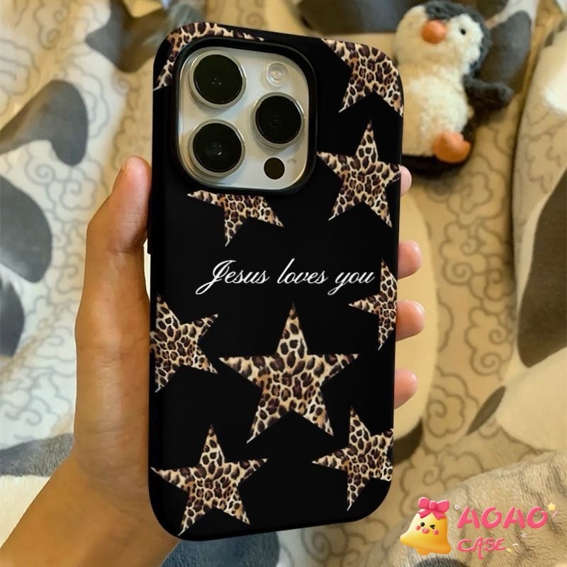 เคสไอโฟน 15 สำหรับ iPhone 16 11 13 15 14 12 Pro Max 8 15 16 7 Plus X XS XR ปกลายเสือดาวสุดสร้างสรรค์