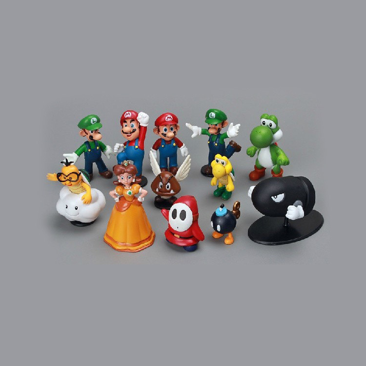 6 Super Mario 12 Mario Game Series Micro Landscape เค้กตัวเลขตกแต่ง J78F