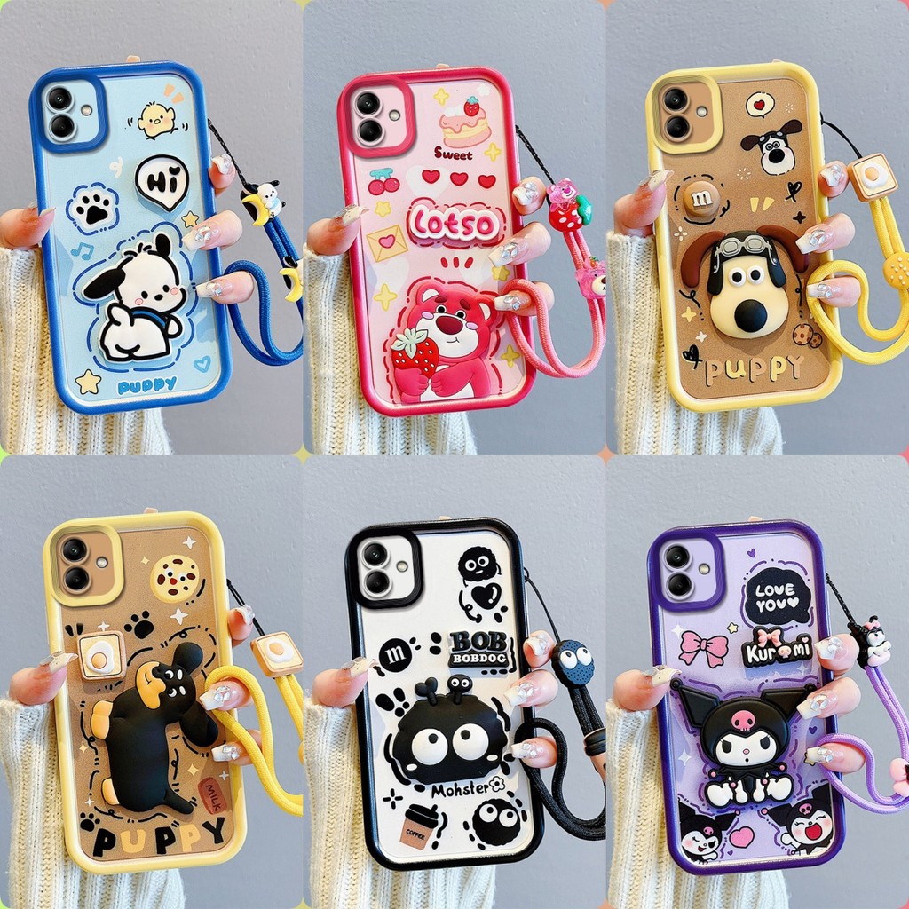 เคส Samsung A07 A06 A05 A04 เคสโทรศัพท์ตุ๊กตาสติ๊กเกอร์น่ารัก