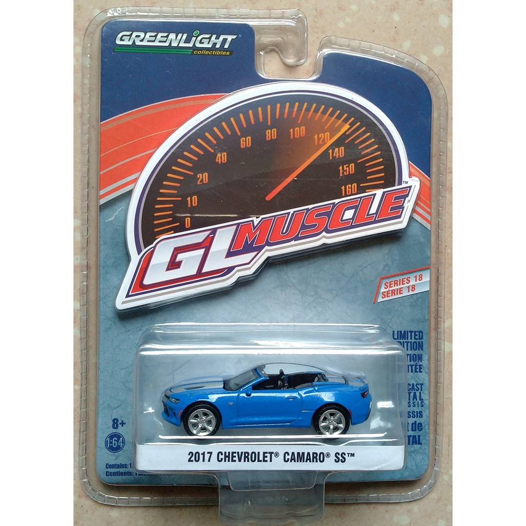 1: 64Greenlight Green Light Alloy Car Model 2017 Chevrolet Camaro ss Card Pack