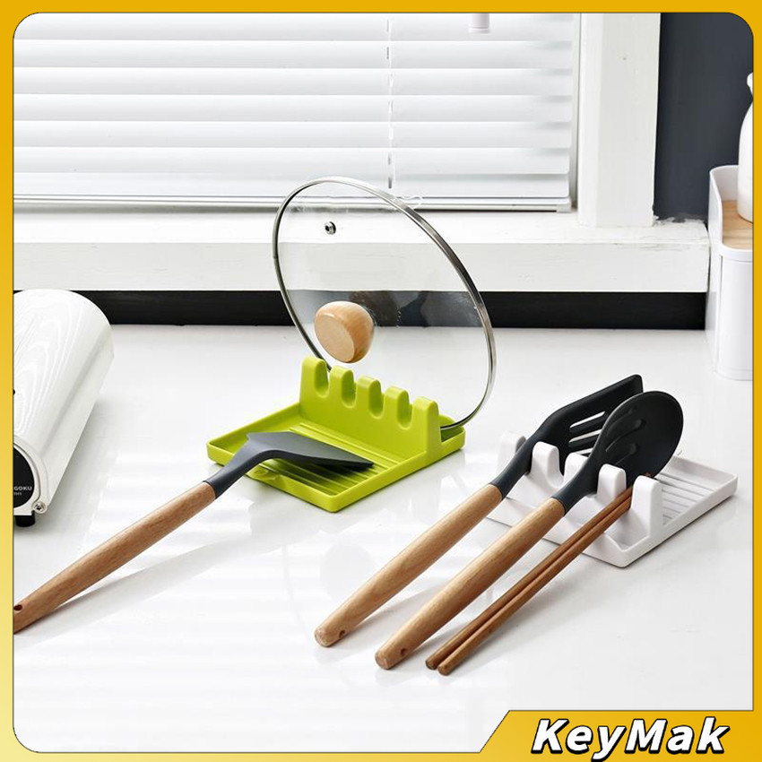 KeyMak ที่วางช้อนซุป ที่ครอบหม้อ ที่ใส่พลาสติก อเนกประสงค์  Kitchen shelf