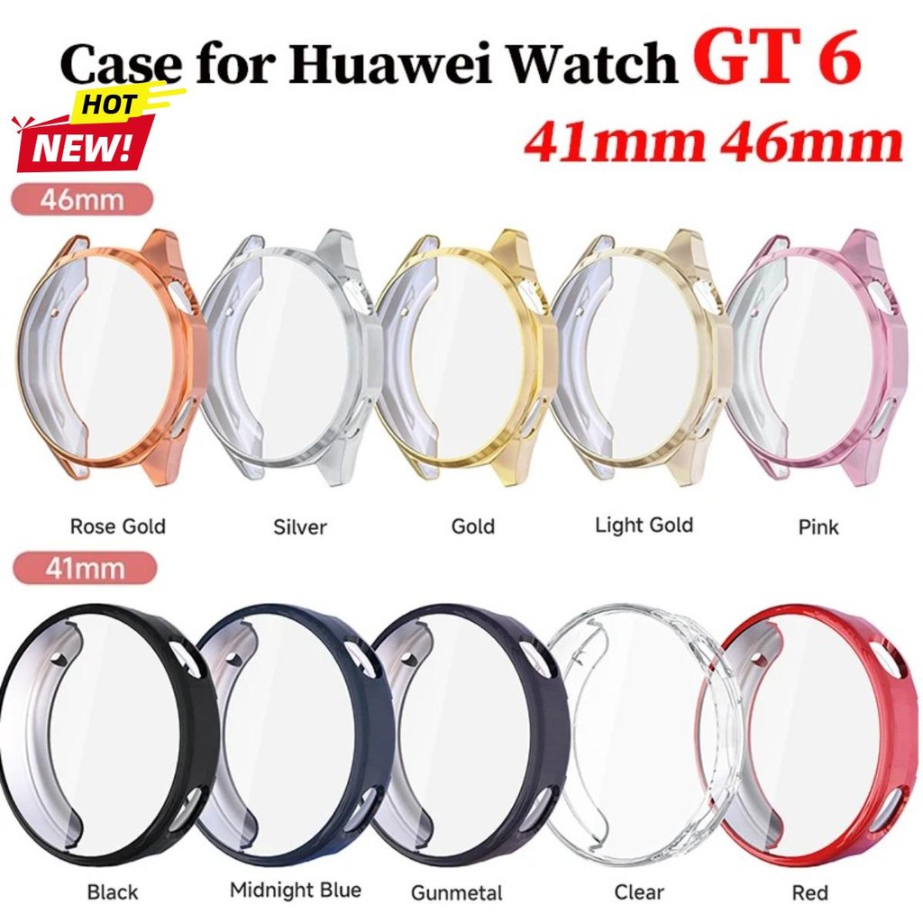 กรณีสําหรับ Huawei Watch GT6 41 มม.46 มม.ป้องกันหน้าจออุปกรณ์เสริม Soft TPU กันชนฟิล์ม Anti Fall สําหรับ Huawei นาฬิกา GT6 ฝาครอบ