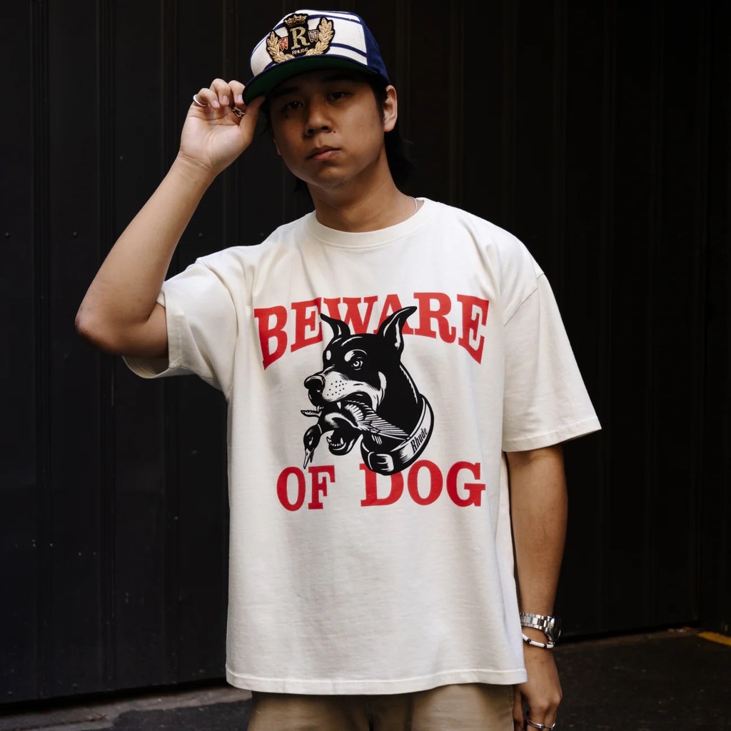 MSWC RHUDE Doberman Duck Hunting Print Round Neck Short Sleeve High Street Loose Couple Half Sleeve 