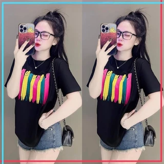 เสื้อยืดแขนสั้นผู้หญิงพิมพ์ลาย ยอดนิยมในสไตล์สตรีท แฟชั่นกีฬา