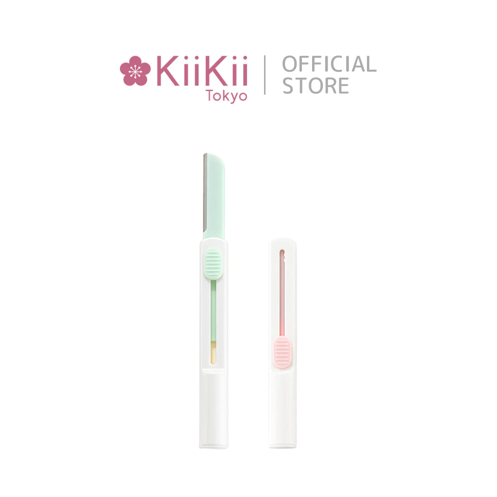 KiiKii ที่กันคิ้ว กันคิ้ว มีดกันคิ้ว 2 ชิ้น แบบยืดหดได้ พกพาสะดวก ใช้งานง่าย เหมาะกับทุกสภาพผิว