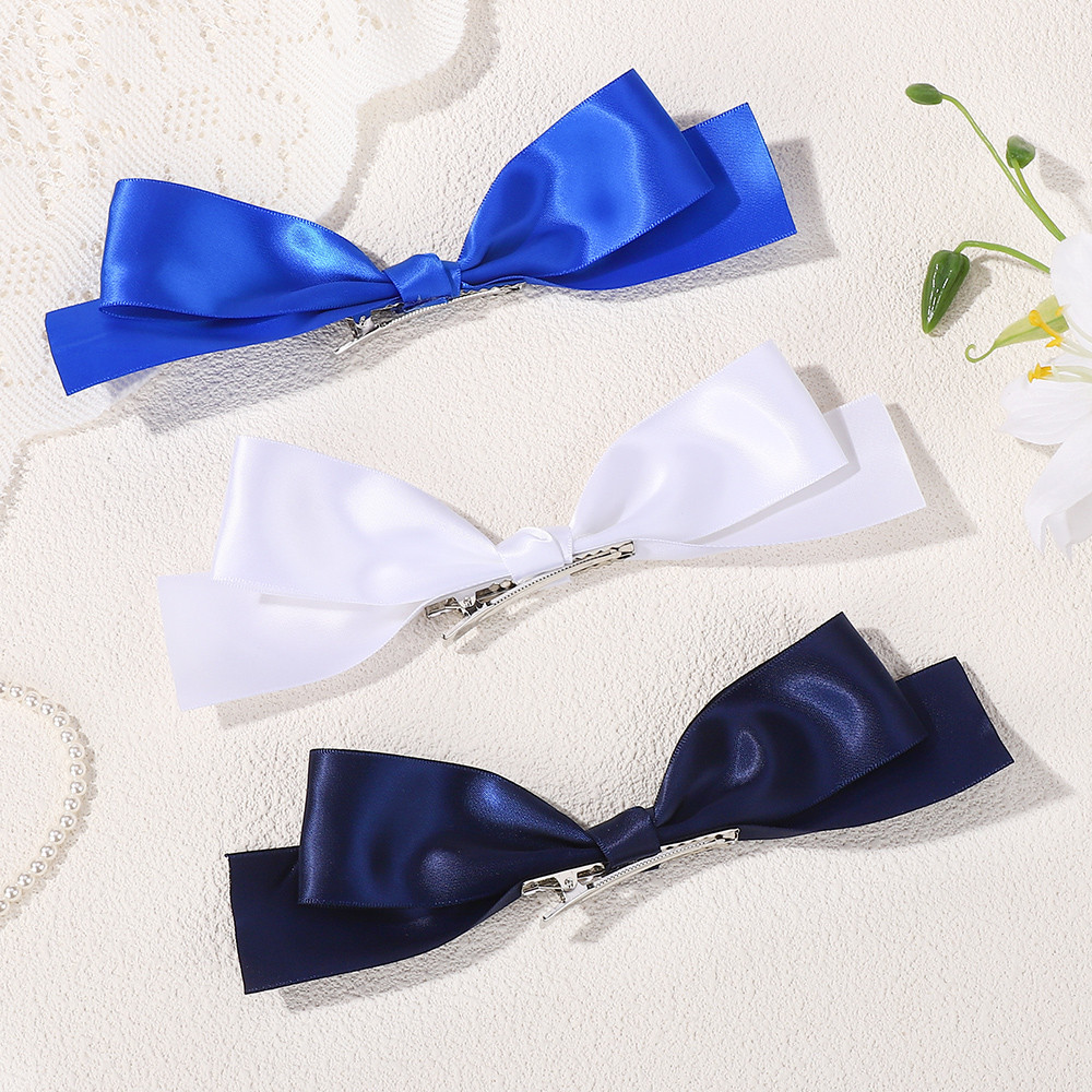 2pcs Elegant ริบบิ้นผม Bows คลิปสําหรับผู้หญิงสาวน่ารัก Y2k Bowknot ด้านข้าง Hairpin Barrettes เทศกาล Cheer อุปกรณ์เสริมผม