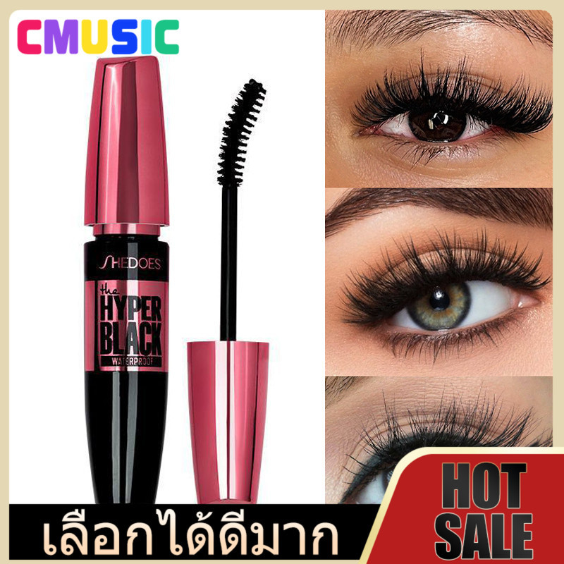 CMUSIC💋สินค้าพร้อมส่งจากไทย💯SHEDOES 💦 Mascara Waterproof 💦ไม่เลอะ ไม่เปื้อน มาสคาร่าสีดำกันน้ำกันเหงื่อติดทน