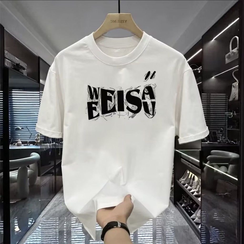 2025 NEW 20252024 American Style Heavyweight Fashion Short Sleeve T-Shirt for Men Summer Loose Versa