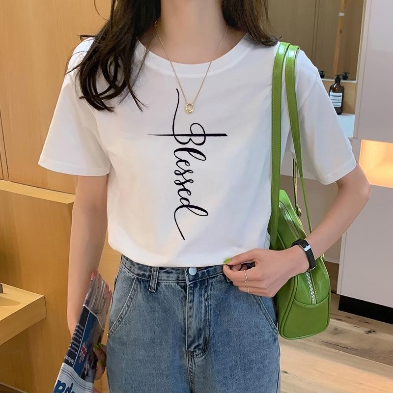 เสื้อยืดคอกลมแฟชั่นเกาหลีสําหรับ Unisex 143BIG ชุดชั้นในสตรี A888A