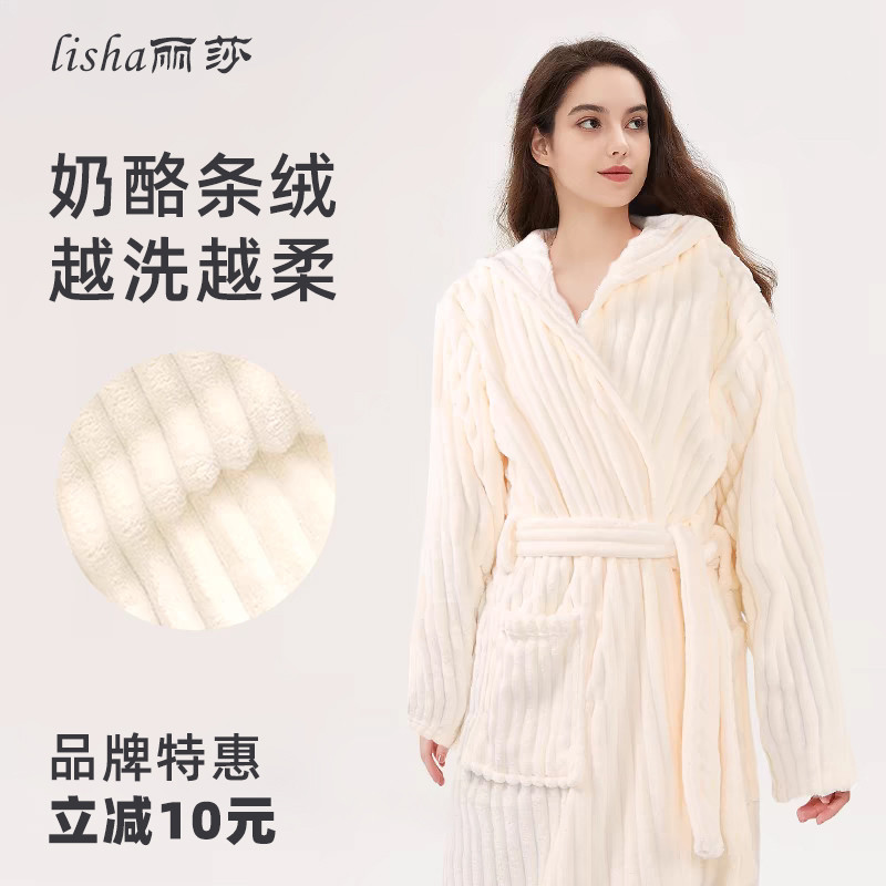 9WOR เสื้อคลุมอาบน้ํา Plus กํามะหยี่สามารถห่อได้สวมใส่ Quick-Drying Non-Linting ผ้าเช็ดตัว Nightgown