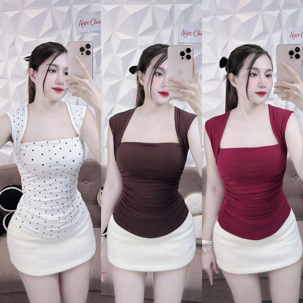 TRENDY FEMININE STRETCH BORIP เสื้อยืดพร้อมสร้อยคอ SQUARE, ถ้วยพักผ่อน, SWRINK WAIST