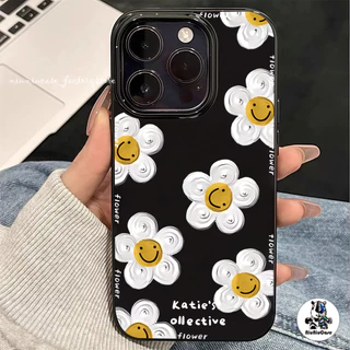 เคสโทรศัพท์ For iPhone 16 16PRO 14 14PROMAX 11 15 13 12 15Pro Max 8 7 16 Plus X XR ดอกไม้ยิ้มแย้ม นิ่มกันกระแทก เคสไอโฟน