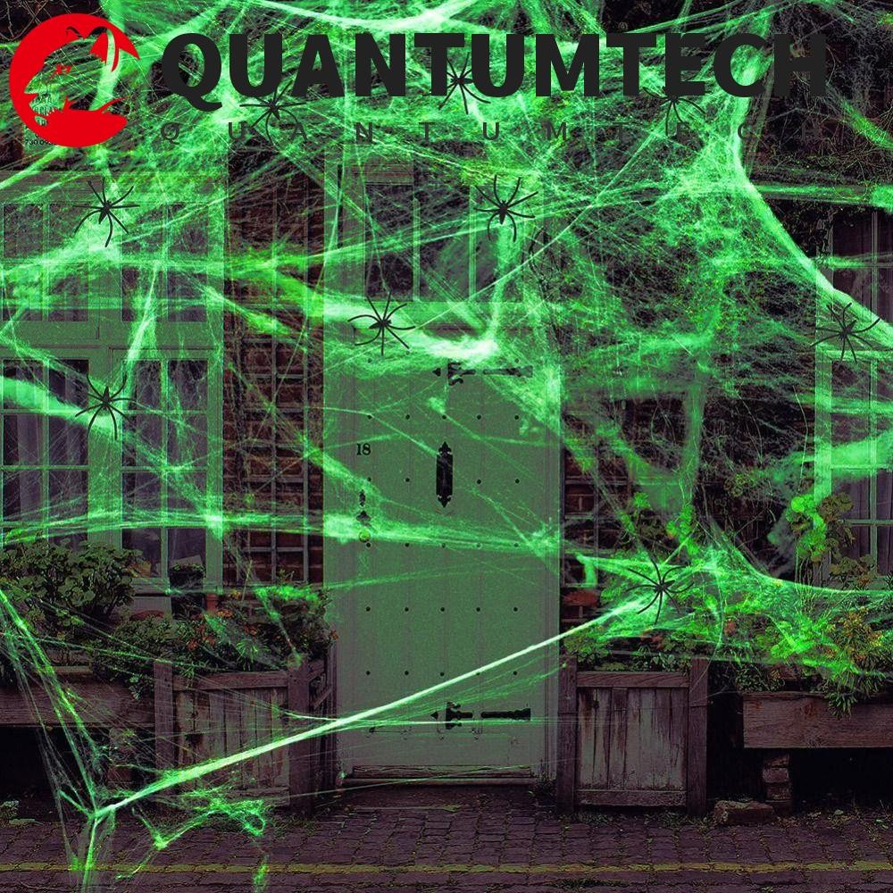 QUANTUMTECH Luminous Spider Web, 3/6/10 เมตรเรืองแสงประดิษฐ์ใน Dark Spider Web, สยองขวัญ Props นํากล