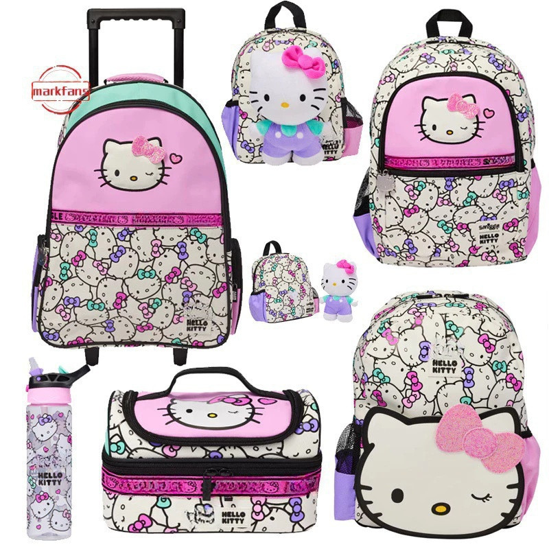 กระเป๋าเป้สะพายหลัง hello kitty สำหรับอาหารกลางวันและขวดน้ำ