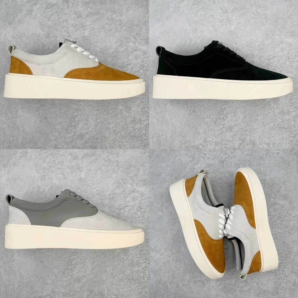[เวอร์ชั่นท็อป] Fear of God FOG Retro Casual รองเท้าผ้าใบรองเท้าพ่อกีฬารองเท้าสีขาว 101 Low Top Snea