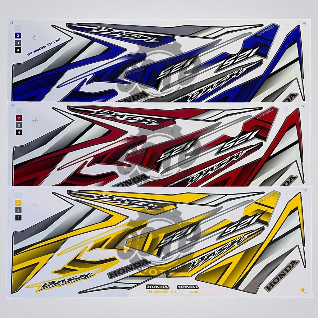 Honda Wave Dash 125 Fi V1 V2 (7) 2019 Motor Stiker Body Cover Sticker Stripe Automotive Motorcycle