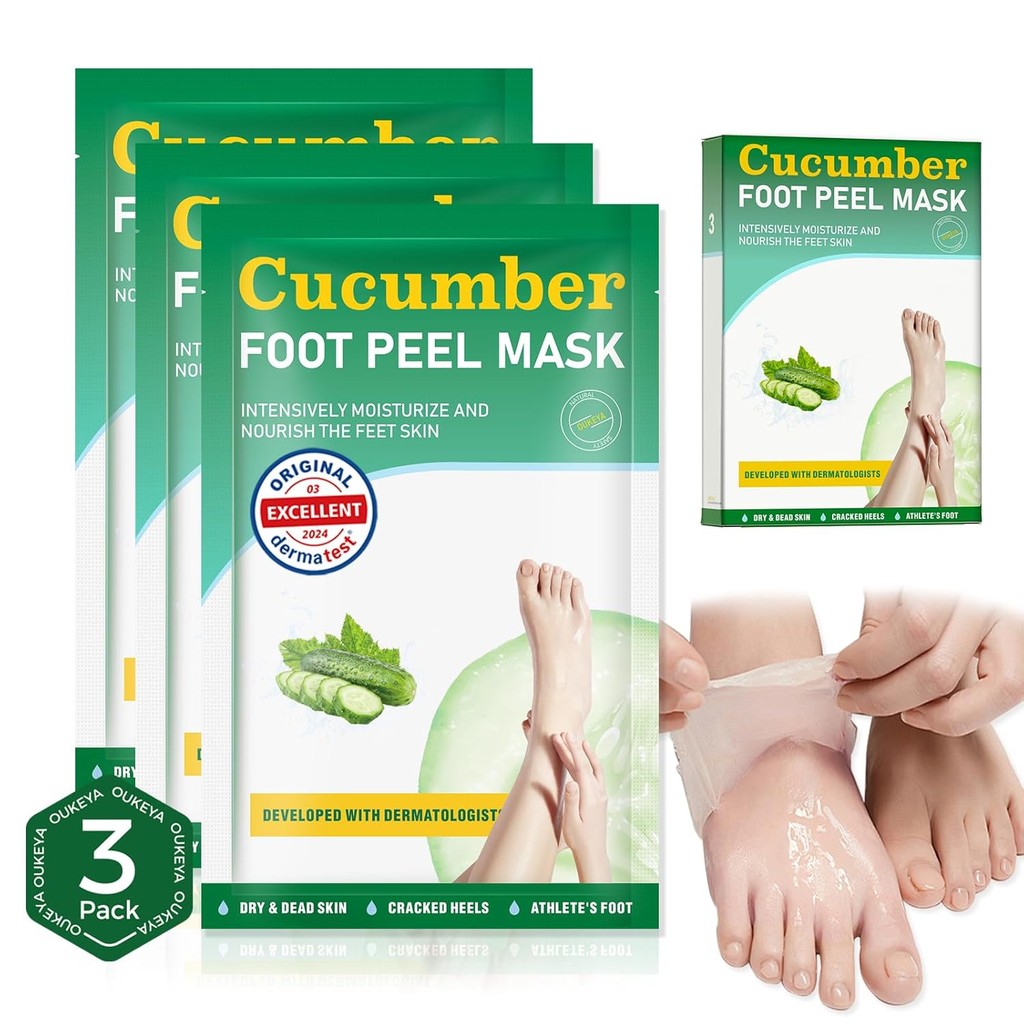OUKEYA Foot Peeling Mask 3 ่: Peeling Foot Mask Dermatrological Tested Repair Heels ขจัดที่ยสําหรับ 