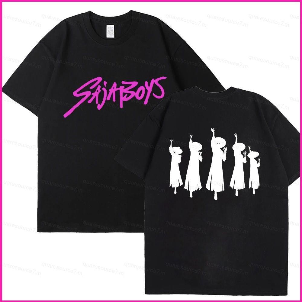 SQ7 Saja Boys เสื้อยืด KPop Demon Hunters HUNTR/X อะนิเมะแขนสั้นด้านบน SQ7