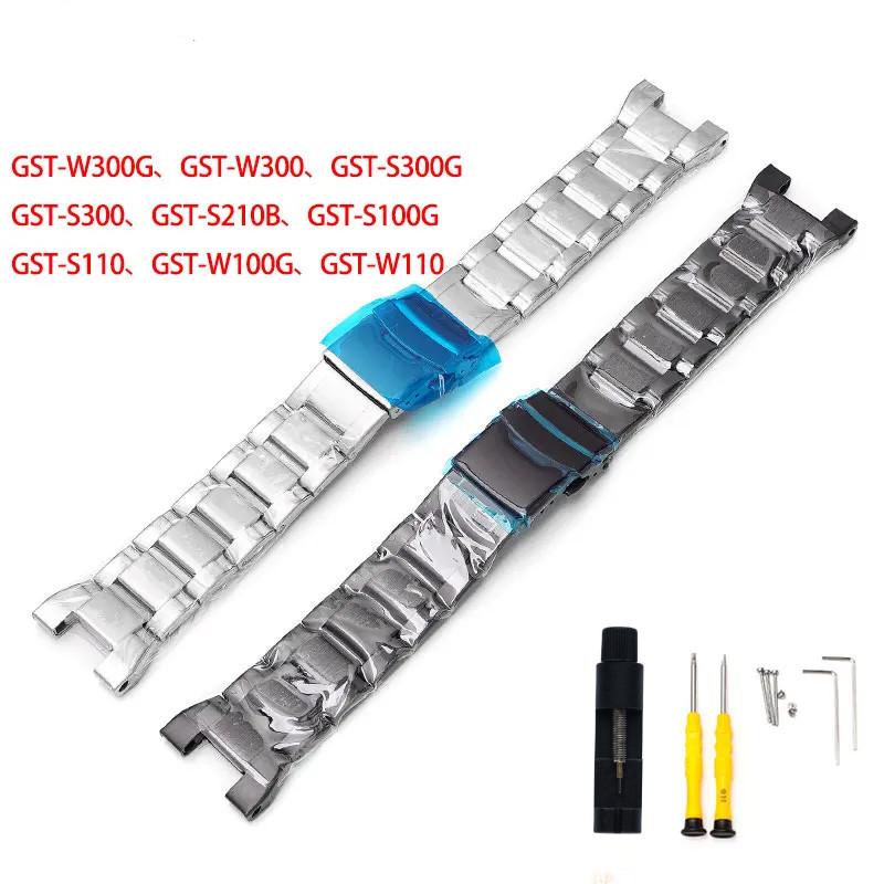 Aotelayer พิเศษสาย Qulity Solid สแตนเลสสตีลสําหรับ GST-W300G W300 S300G S300 S210B S100G S110 W100G 