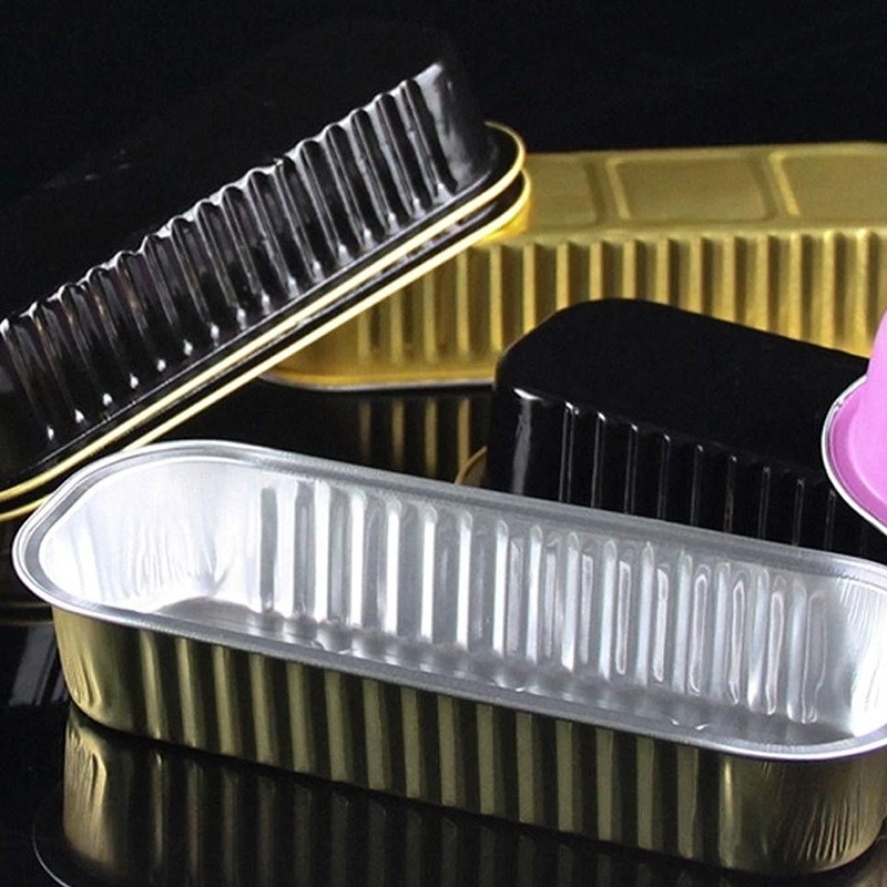 NICE อลูมิเนียมฟอยล์สีทอง หนา เบเกอรี่ กล่องดีบุก สี่เหลี่ยม หม้อทอดอากาศ ถาดอบ เค้ก ถ้วย กล่องอาหารกลางวันทุเร - รูปที่ 2