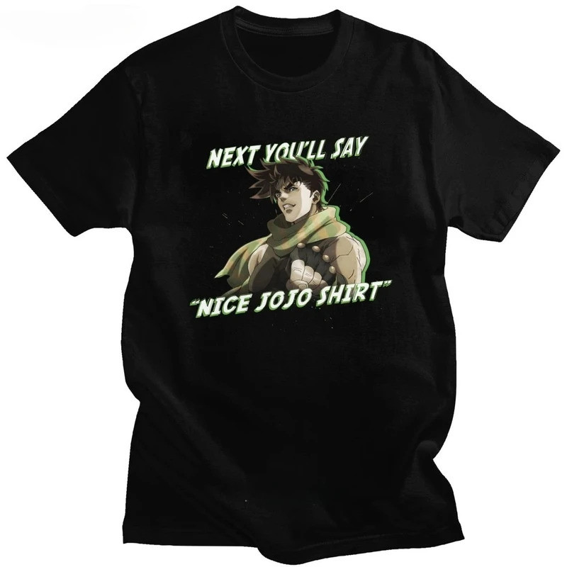 กราฟิกพิมพ์ Vintage เสื้อยืด Next Tell You สําหรับผู้หญิงแขนสั้นเสื้อยืดผจญภัยแปลก Jojo เสื้อยืด Mem