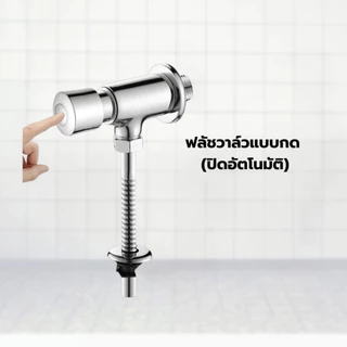 GlobalHouse Verno ฟลัชวาล์วโถปัสสาวะแบบกด รุ่น C02 ขนาด 20x15x5 ซม. สีโครม สินค้าของแท้คุณภาพดี