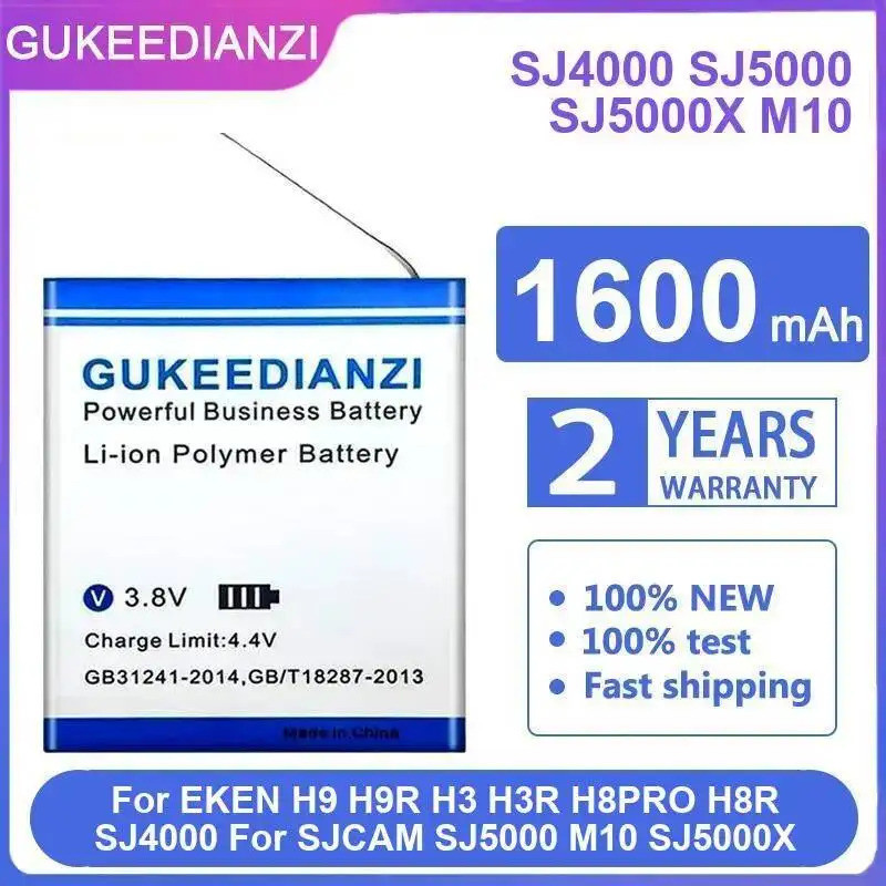 แบตเตอรี่กล้องกีฬา 1600mAh สําหรับ Eken H9 H9R H3 H3R H8PRO H8R SJ4000 สําหรับ Sjcam SJ5000 M10 SJ50