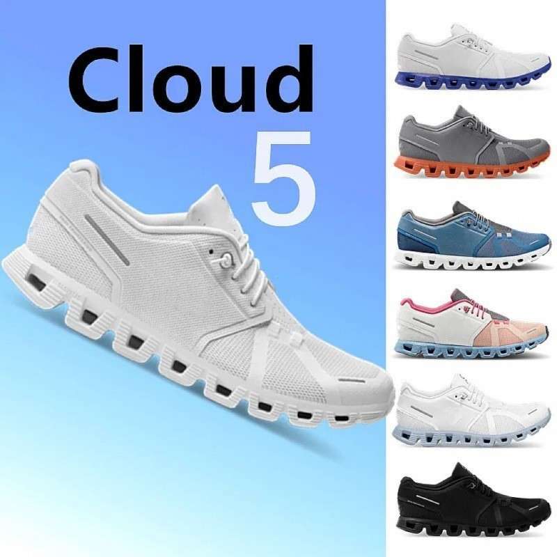 On Running On Cloud 5 Cloud5 รองเท้าวิ่งสําหรับผู้ชายและผู้หญิงรองเท้าผ้าใบ Unisex คู่ลื่นระบายอากาศ