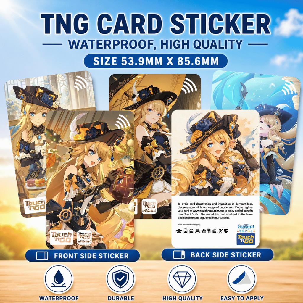 Touch n Go NFC Genshin Impact-Navia-Card Sticker - Design Waterproof TNG Card Skin Sticker TNG eWall