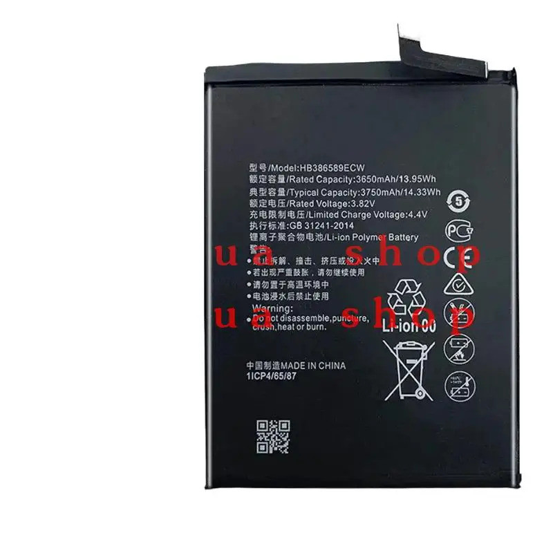 3750mAh HB 386589 ECW เปลี่ยนแบตเตอรี่ Huawei P10 Plus สําหรับ Honor 8X View 10 V10 BKL-L09 BKL-AL20