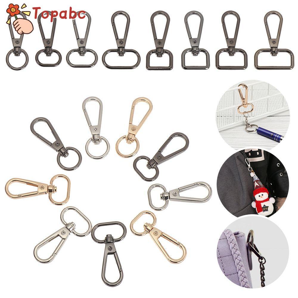 TOPABJW 5 ชิ้นกระเป๋าสายคล้องคอแยกแหวนเครื่องประดับโลหะทํา Collar Carabiner Snap