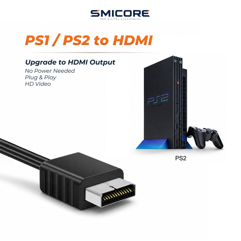 PS2 to HDMI Converter 1080P ตัวแปลง PS1 PS2 เป็น HDMI สำหรับ TV HDTV จอภาพ คอนโซลเกม