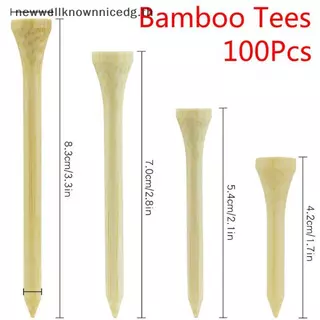 Newwellknownnicedg 100 ชิ้น/เซ็ต Tees กอล์ฟไม้ไผ่ Tee Golf Balls Holder 4 ขนาด Stronger กว่าไม้ Tees CCD
